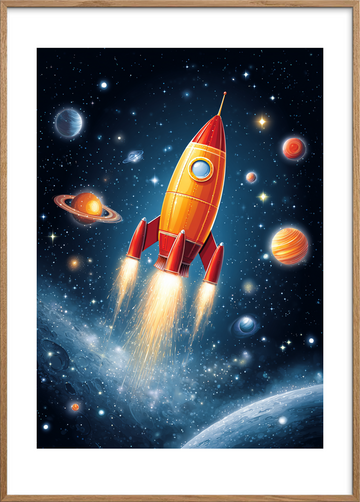 Ildstormens blide sus - Oak Frame, With White Border