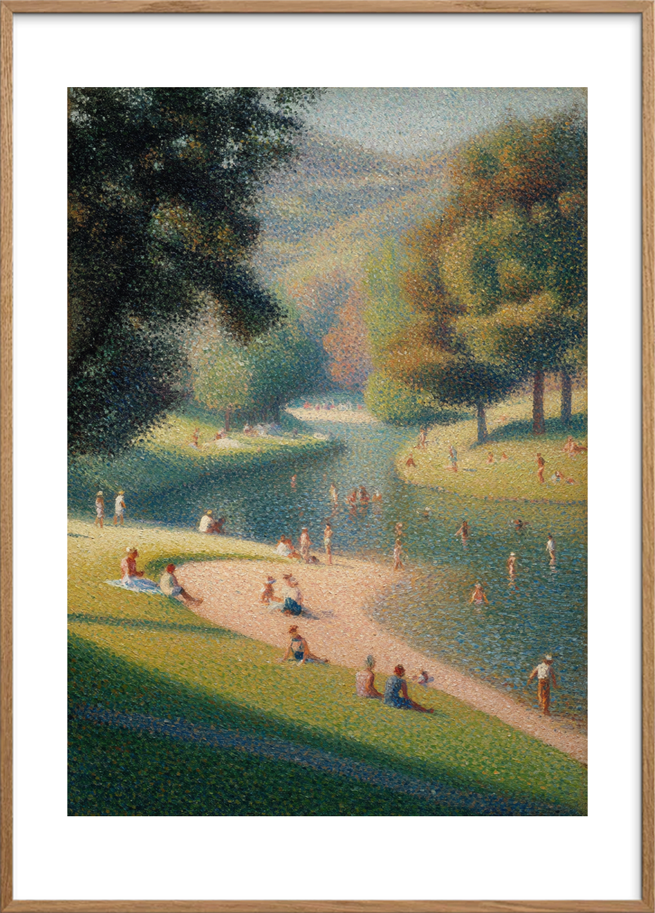 Sommerens sus i græsset - Oak Frame, With White Border