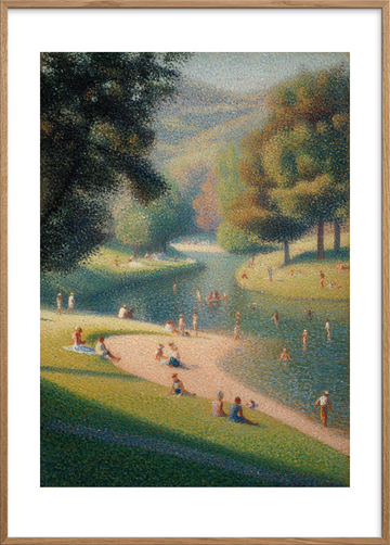 Sommerens sus i græsset - Oak Frame, With White Border