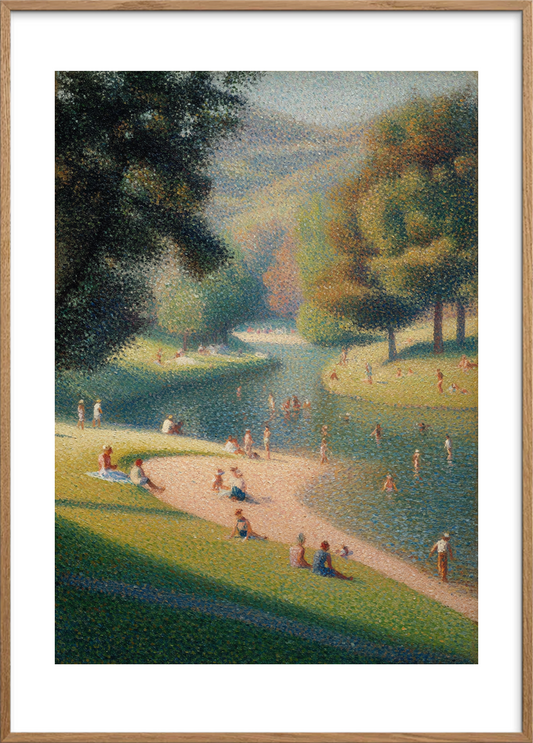 Sommerens sus i græsset - Oak Frame, With White Border