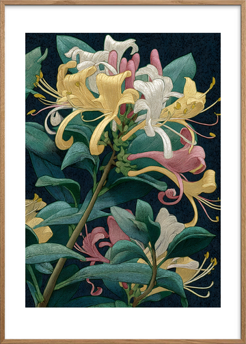 Honningduftens bløde hvisken - Oak Frame, With White Border