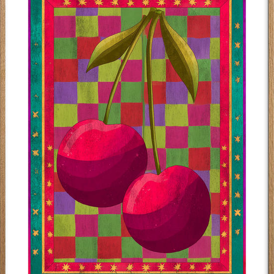 Sødme under stjernedrys - Oak Frame, With White Border