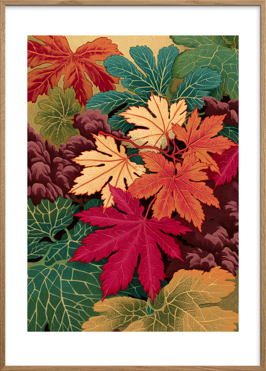 Efterårets varme knitring - Oak Frame, With White Border