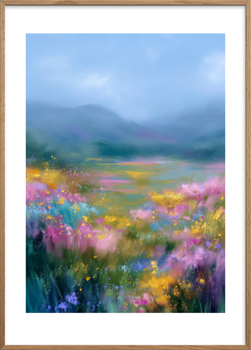 Sommerens sus i luften - Oak Frame, With White Border