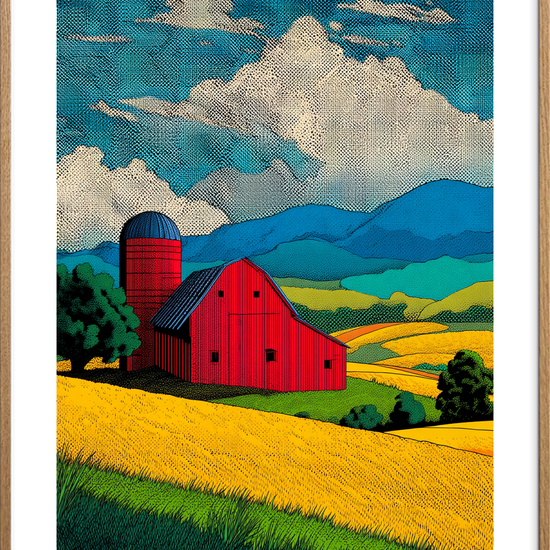 Sommerens gyldne hvisken - Oak Frame, With White Border