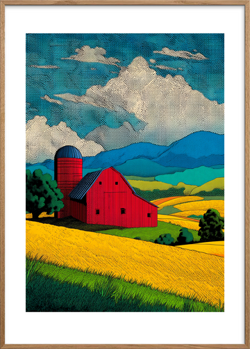 Sommerens gyldne hvisken - Oak Frame, With White Border