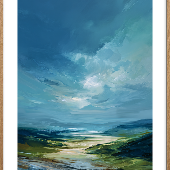 En hånd af kølig luft - Oak Frame, With White Border