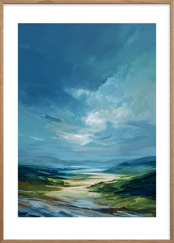 En hånd af kølig luft - Oak Frame, With White Border