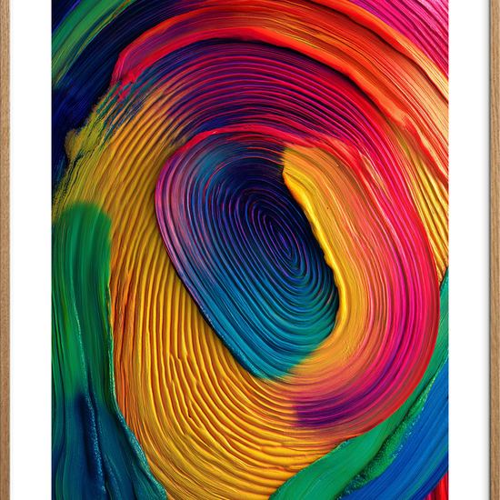 Tungen smager farvebrus - Oak Frame, With White Border