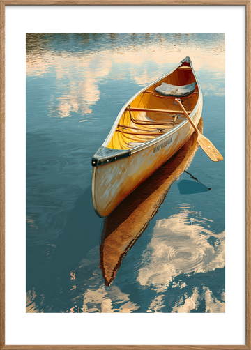 Stille klang fra pagajen - Oak Frame, With White Border