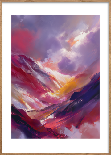 Smag af solnedgang - Oak Frame, With White Border