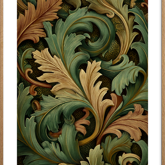 Bladets grønne hvisken - Oak Frame, With White Border