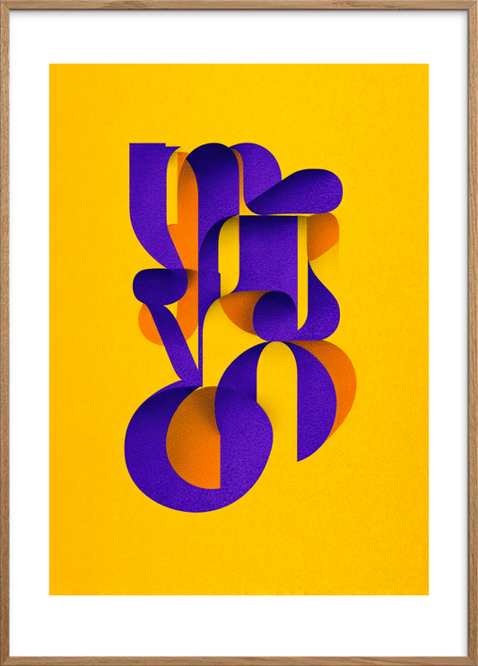 Klang af silkebånd - Oak Frame, With White Border