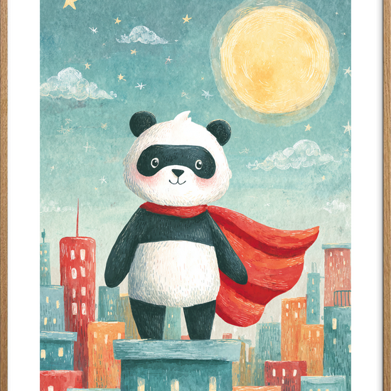 Månens varme hvisken - Oak Frame, With White Border