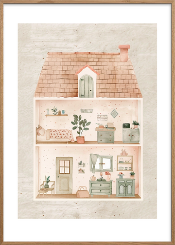 Husets duft af barndom - Oak Frame, With White Border