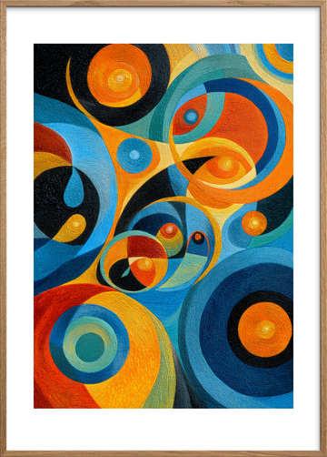 Klang af solens ringe - Oak Frame, With White Border