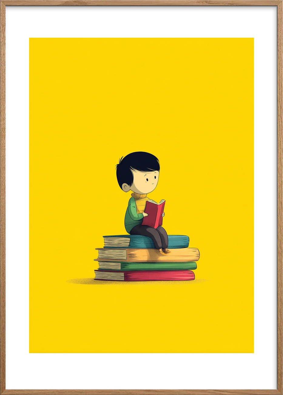 Smagen af historier - Oak Frame, With White Border