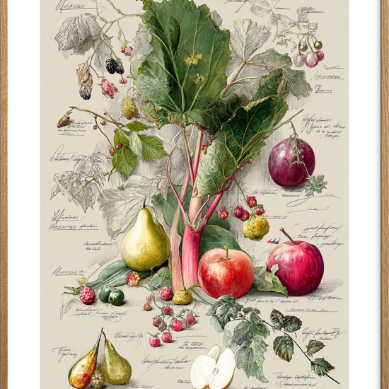 Smagens grønne hvisken - Oak Frame, With White Border