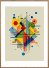 Rytmens farverige symfoni - Oak Frame, With White Border