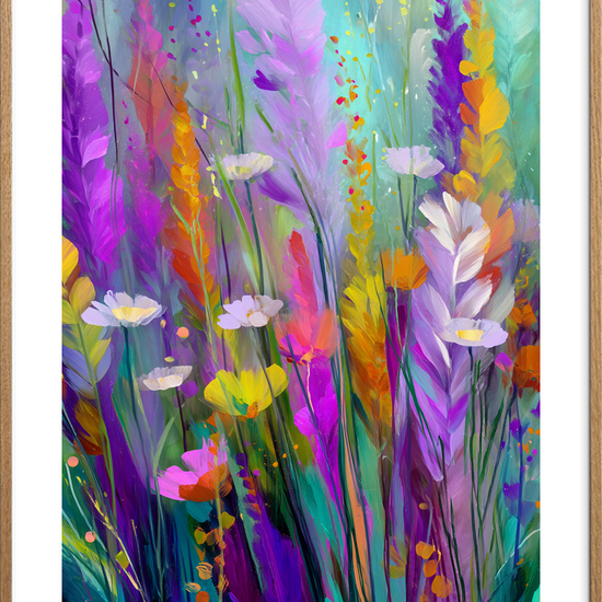 Hvisken fra farverne - Oak Frame, With White Border