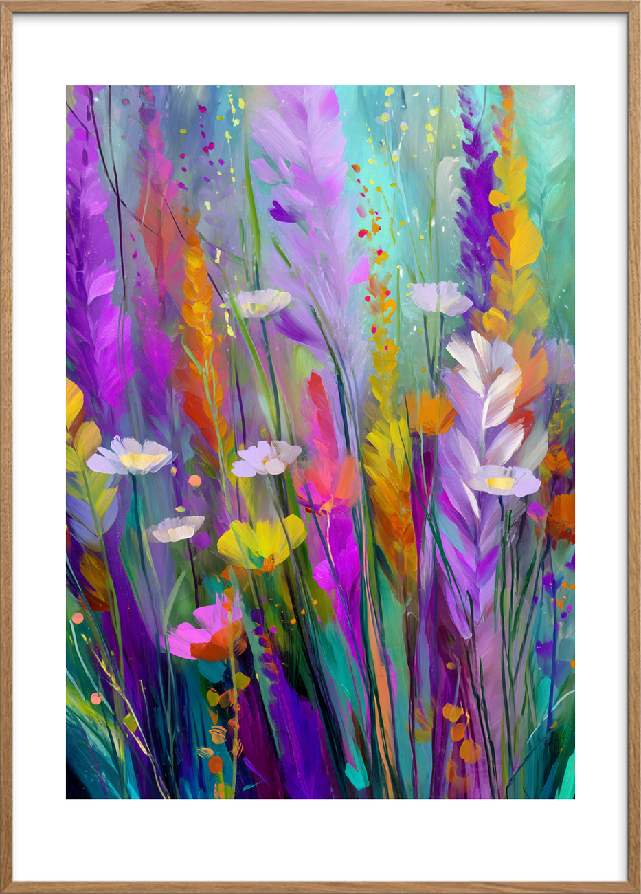 Hvisken fra farverne - Oak Frame, With White Border