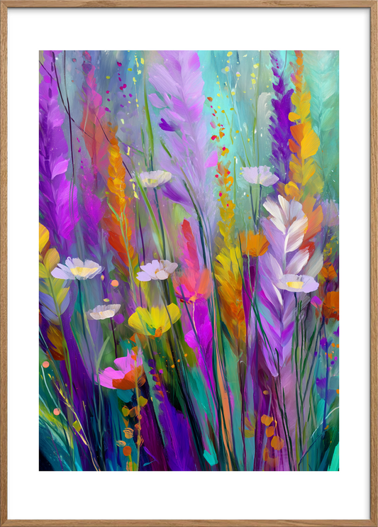 Hvisken fra farverne - Oak Frame, With White Border