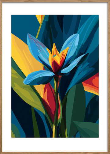 Stemme af tropisk silke - Oak Frame, With White Border