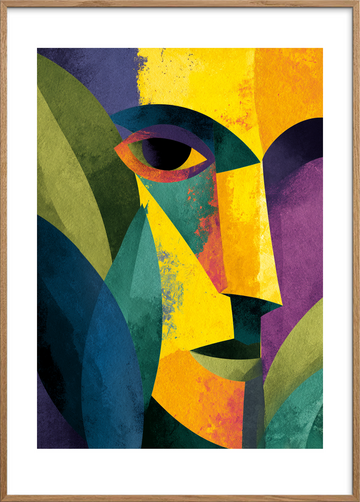 Stilhedens farverige hvisken - Oak Frame, With White Border