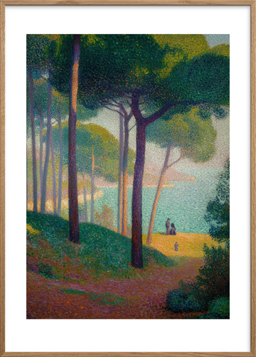 Stille hvisken ved kysten - Oak Frame, With White Border