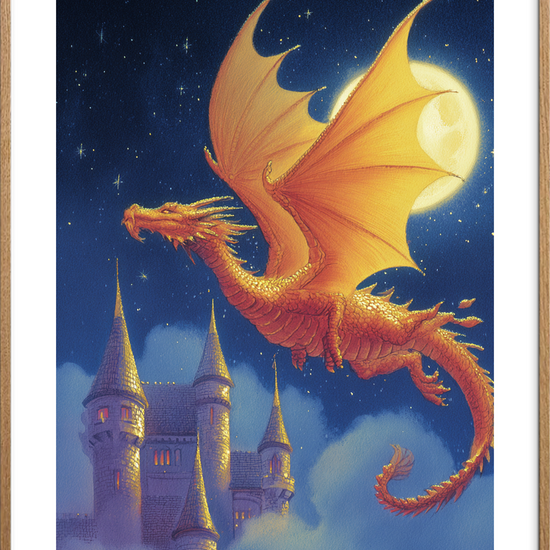 Guldskællets varme hvisken - Oak Frame, With White Border