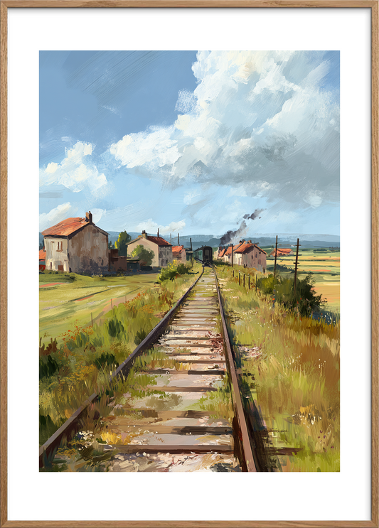 Sporenes sagte sang - Oak Frame, With White Border