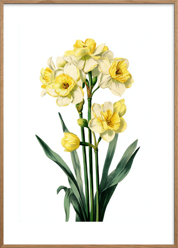 Solens blide hvisken - Oak Frame, With White Border