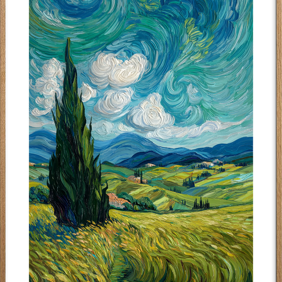 Himlens hvisken og markens sus - Oak Frame, With White Border