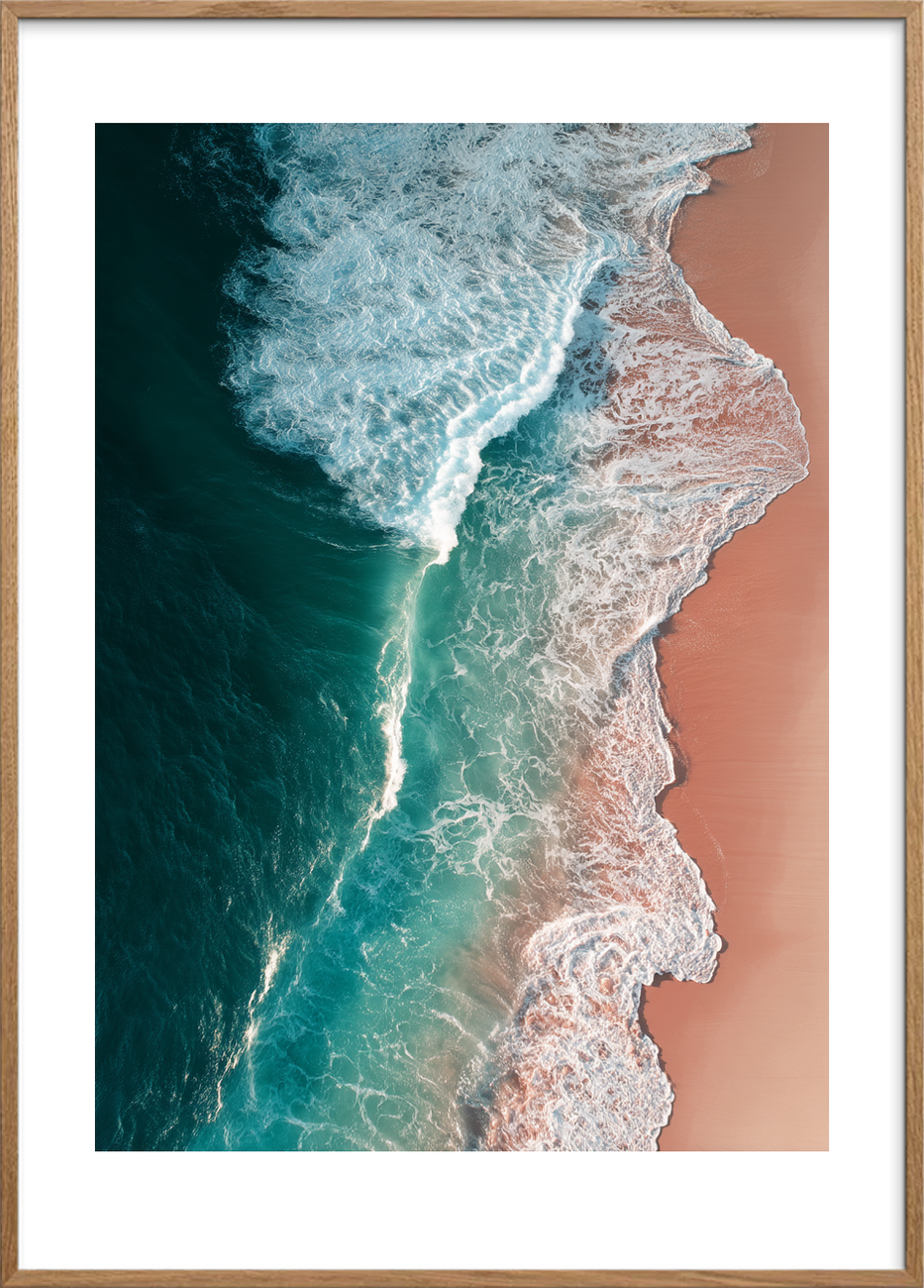 Smagen af salt og ro - Oak Frame, With White Border