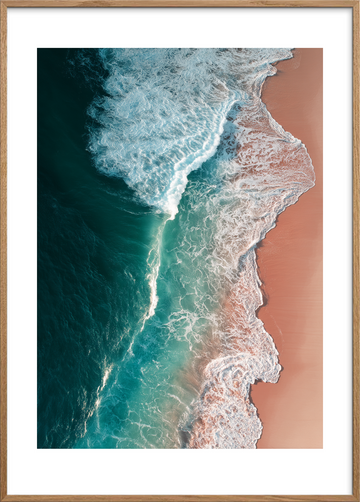 Smagen af salt og ro - Oak Frame, With White Border