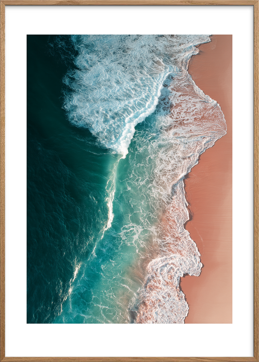 Smagen af salt og ro - Oak Frame, With White Border
