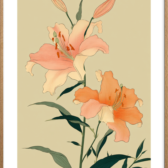 Hvisken i fløjlsblød luft - Oak Frame, With White Border