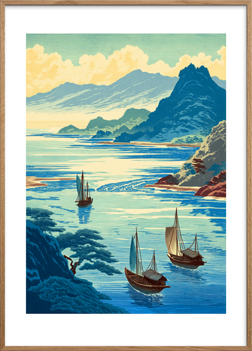 Saltvandets kølige hvisken - Oak Frame, With White Border