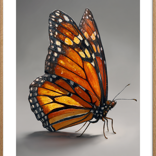 Sommerfuglens silkebløde hvisken - Oak Frame, With White Border