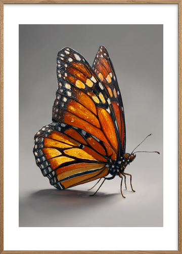 Sommerfuglens silkebløde hvisken - Oak Frame, With White Border