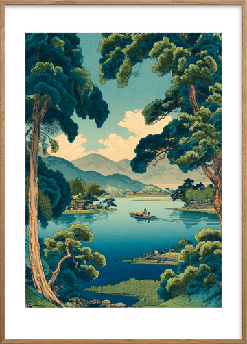 Stillevandets hvisken - Oak Frame, With White Border
