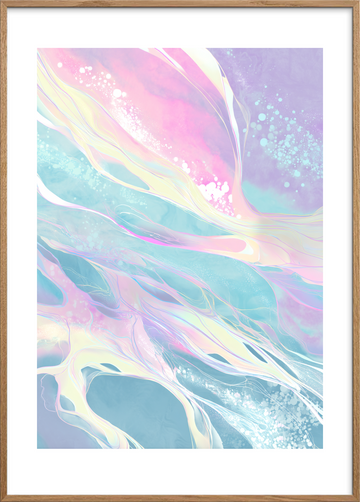 Hvisken fra sukkerskyer - Oak Frame, With White Border