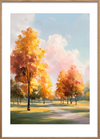 Duften af solvarme blade - Oak Frame, With White Border