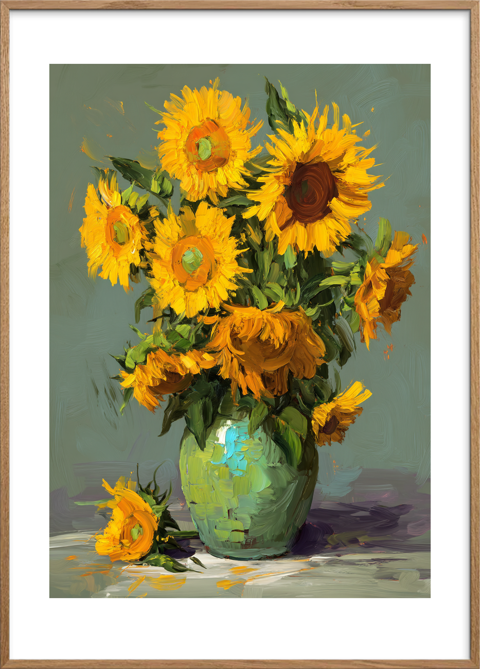 Sommerens stille summen - Oak Frame, With White Border