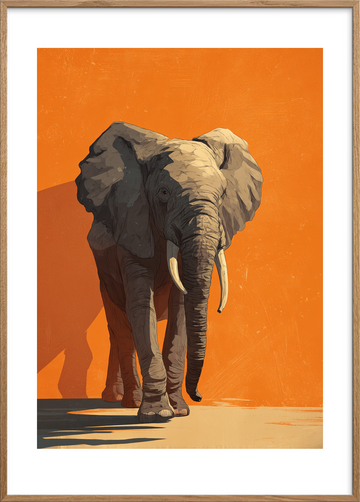 Tunge trin som trommer - Oak Frame, With White Border