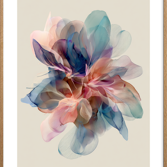 Suset af silke - Oak Frame, With White Border