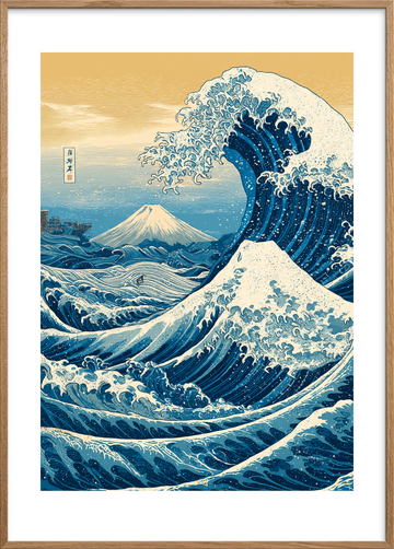 Saltet på tungen af bølger - Oak Frame, With White Border