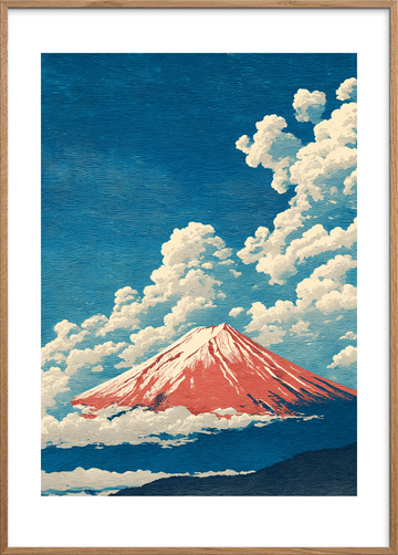 Skyernes bløde hvisken - Oak Frame, With White Border