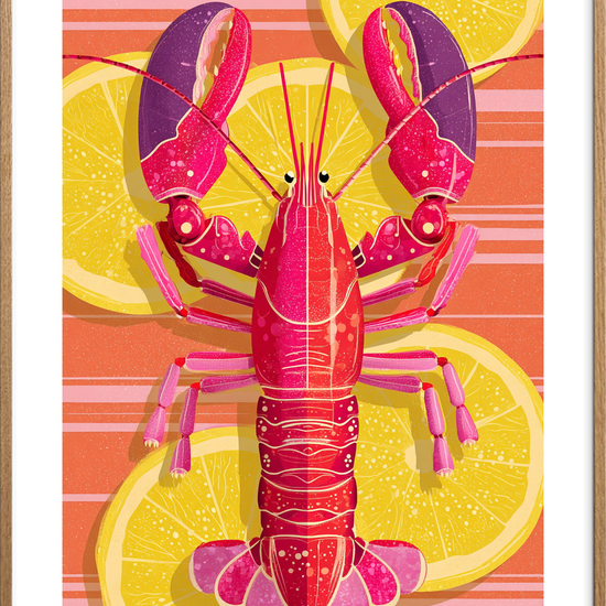 Syrlig smag af hav - Oak Frame, With White Border