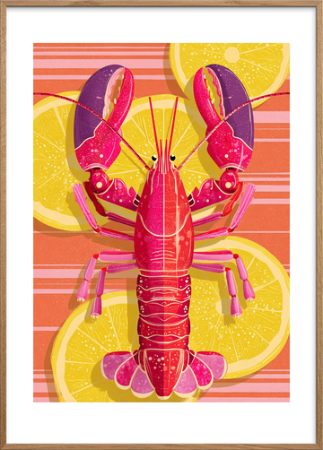 Syrlig smag af hav - Oak Frame, With White Border